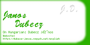 janos dubecz business card